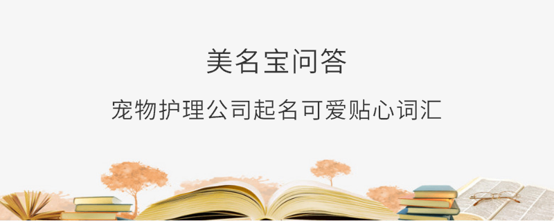 寵物護(hù)理公司起名可愛貼心詞匯