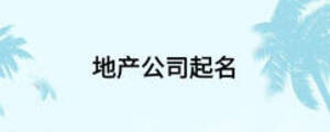地產公司起名