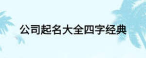 公司起名大全四字經(jīng)典
