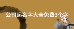 公司起名字大全免費(fèi)3個(gè)字