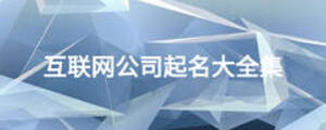 互聯(lián)網(wǎng)公司起名大全集