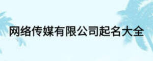 網(wǎng)絡(luò)傳媒有限公司起名大全