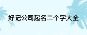 好記公司起名二個(gè)字大全