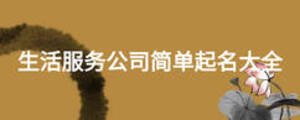 生活服務(wù)公司簡(jiǎn)單起名大全