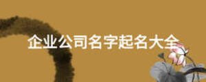 企業(yè)公司名字起名大全