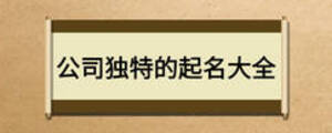 公司獨(dú)特的起名大全