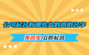 公司起名有哪些分數高的名字