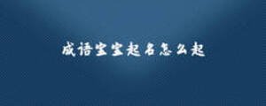 成語寶寶起名怎么起