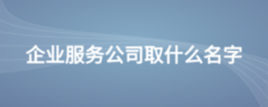 企業(yè)服務(wù)公司取什么名字