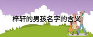 梓軒的男孩名字的含義