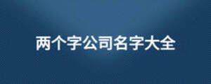 兩個(gè)字公司名字大全