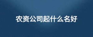 農資公司起什么名好