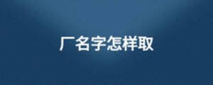 廠名字怎樣取