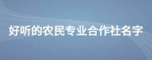 好聽的農(nóng)民專業(yè)合作社名字