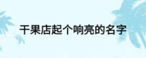 干果店起個(gè)響亮的名字