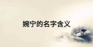 婉寧的名字含義