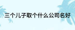 三個兒子取個什么公司名好
