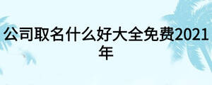 公司取名什么好大全免費2021年