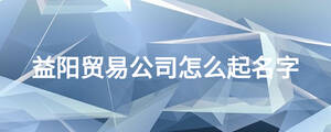 益陽貿易公司怎么起名字