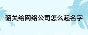 韶關給網絡公司怎么起名字