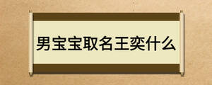 男寶寶取名王奕什么