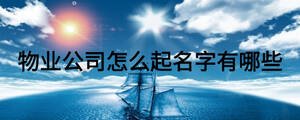 物業(yè)公司怎么起名字有哪些
