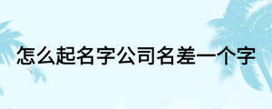 怎么起名字公司名差一個字