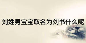 劉姓男寶寶取名為劉書(shū)什么呢