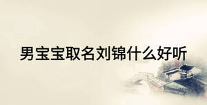 男寶寶取名劉錦什么好聽