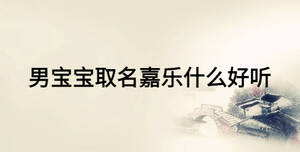 男寶寶取名嘉樂什么好聽