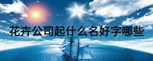 花卉公司起什么名好字哪些
