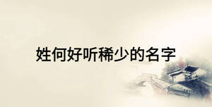 姓何好聽(tīng)稀少的名字