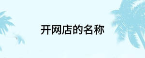 開網店的名稱
