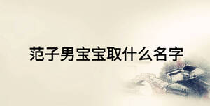 范子男寶寶取什么名字