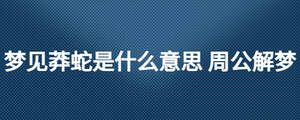 夢見莽蛇是什么意思 周公解夢
