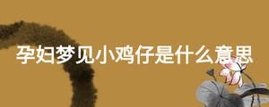 孕婦夢見小雞仔是什么意思
