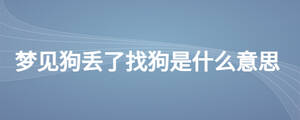 夢見狗丟了找狗是什么意思