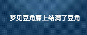 夢見豆角藤上結滿了豆角