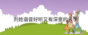 劉姓諧音好聽又有深意的名字