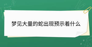 夢(mèng)見大量的蛇出現(xiàn)預(yù)示著什么